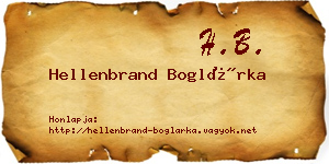 Hellenbrand Boglárka névjegykártya